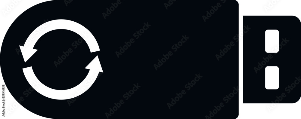 Poster usb backup icon simple vector. data cloud. server file