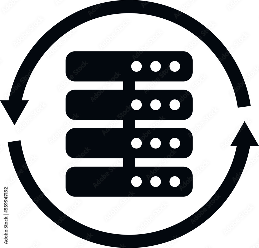 Poster server restore icon simple vector. backup data. storage file