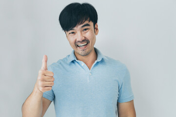 adult asian man.young male person.posing smiling laughing look excited surprised thinking positive happy people.empty space for text advertising.white background.attractive fashion