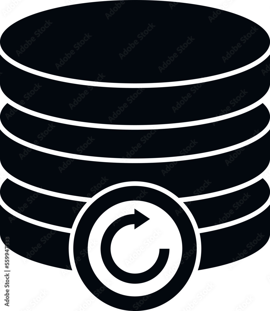 Poster server backup icon simple vector. data cloud. storage file