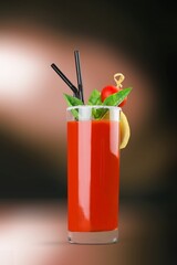 Tasty cold alcohol drink on the desk