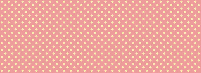 Seamless Large Texture of polka white dot pattern on pink abstract background with circles. Suitable for textile, packaging, postcards, Wallpapers, banners. Colorful gifts material, website, design 