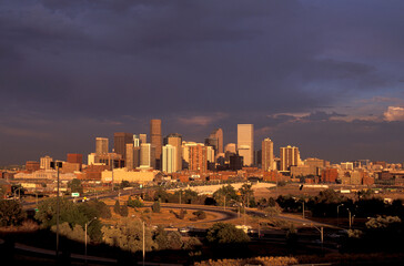 Storm clouds over Downtown Denver, Colorado, USA