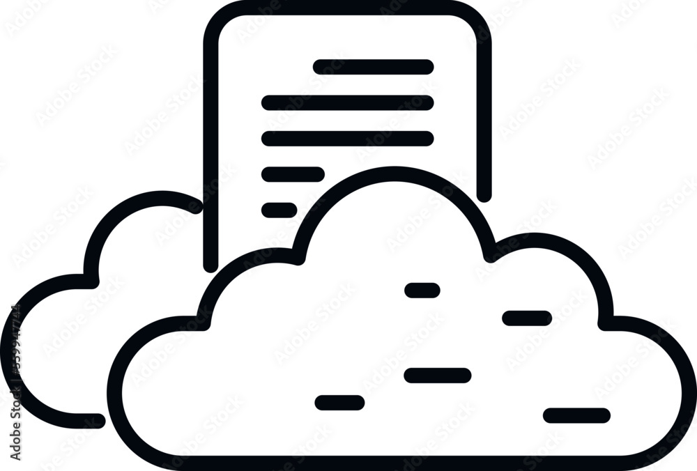 Poster cloud storage icon outline vector. data backup. server file