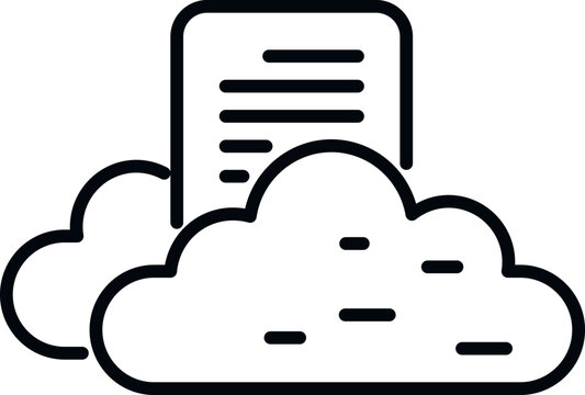 recommend clip art: Cloud storage icon outline vector. Data backup. Server file