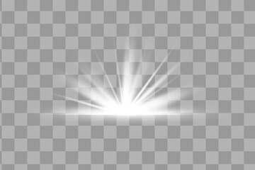 Glowing White Light effect. Vector illustration