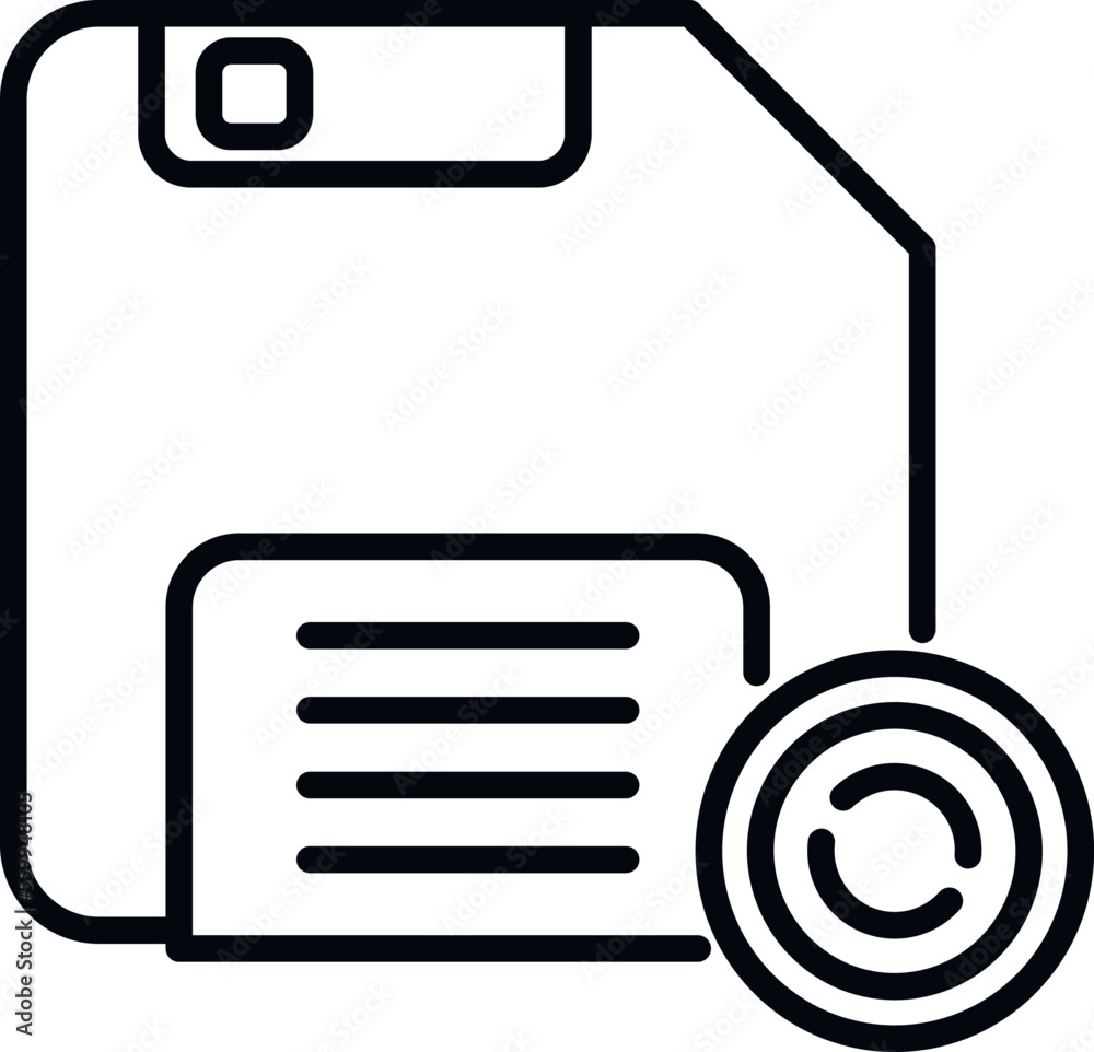 Poster data floppy disk icon outline vector. digital file. backup storage