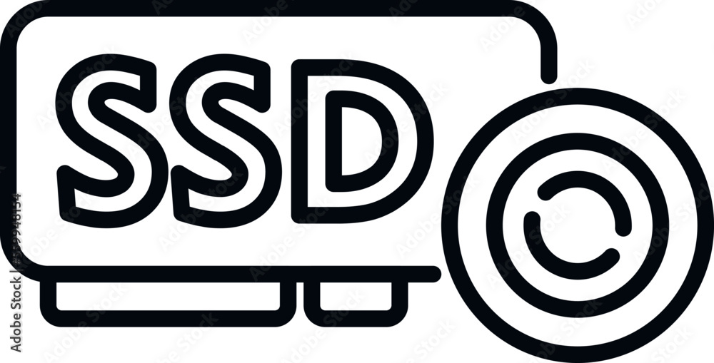 Poster ssd backup icon outline vector. data cloud. server file