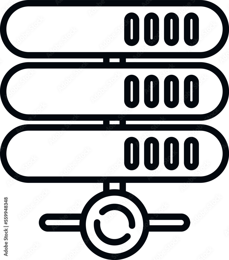 Poster server file icon outline vector. data cloud. storage web