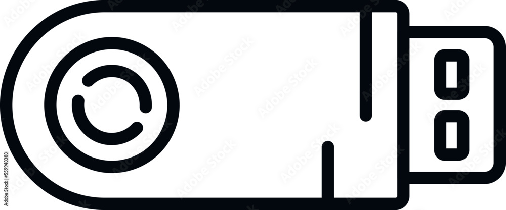 Poster usb backup icon outline vector. data cloud. server file