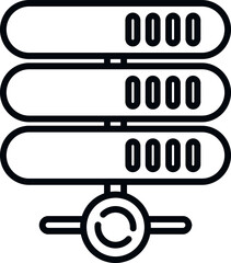 Server file icon outline vector. Data cloud. Storage web