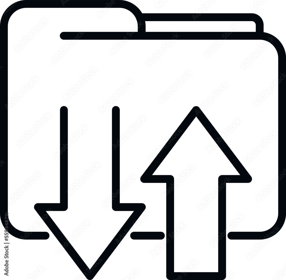 Poster folder storage icon outline vector. backup data. server file