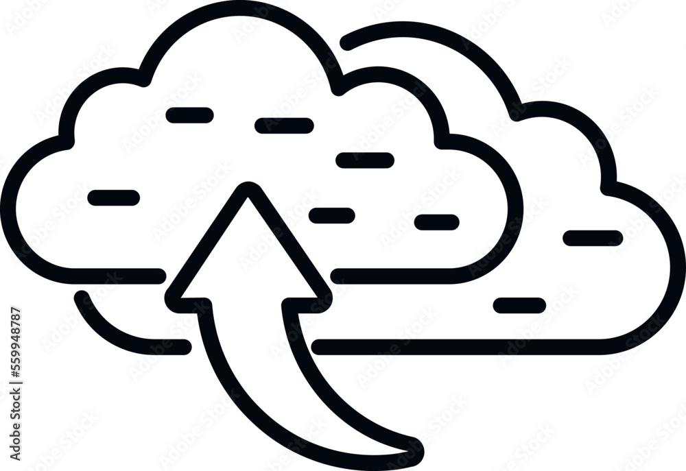 Poster cloud upload icon outline vector. backup data. storage server
