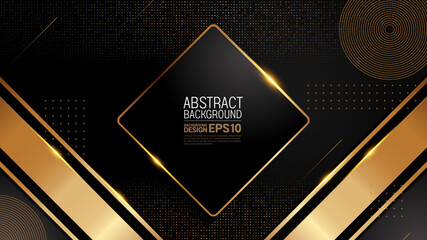 black luxury background geometric shape, overlap layer shadow gradients, corporate technology, business presentation or banner template design, texture elements