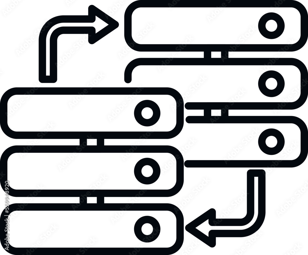 Poster server storage icon outline vector. backup data. file network