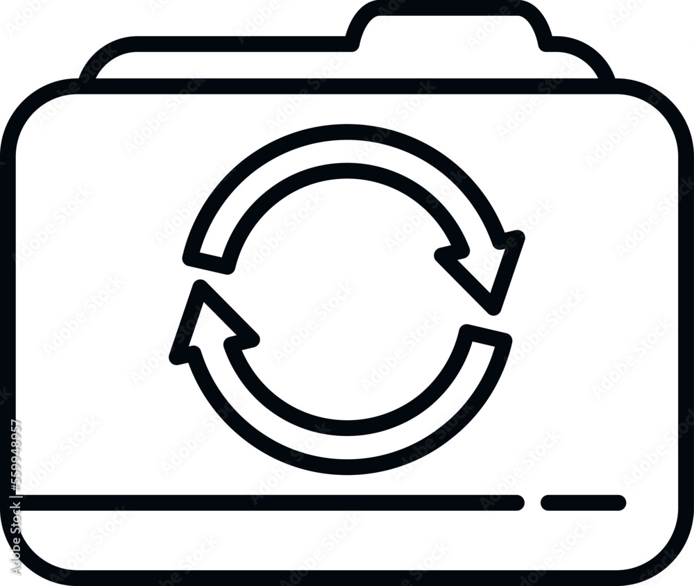 Poster folder recovery icon outline vector. document data. upload web