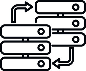 Server storage icon outline vector. Backup data. File network