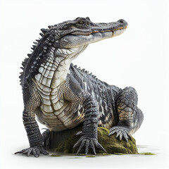 American Alligator  full body image with white background ultra realistic