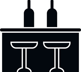 Wine bar counter icon simple vector. Cafe pub. Restaurant food