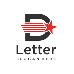 Letter D With Star Logo Vector Template Abstract Monogram