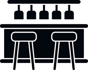 Bar counter table icon simple vector. Cafe pub. Restaurant desk