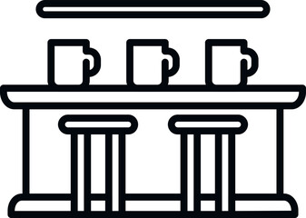 Bar desk icon outline vector. Cafe pub. Food drink