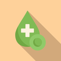 Menthol cough drops icon flat vector. Sore remedy. Candy medicine