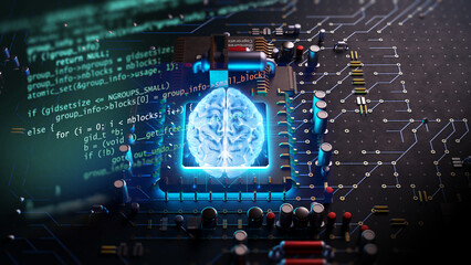 Programming code abstract technology background of software developer and  Computer script 3d illustration