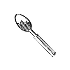 lineart drawing of household tools with transparent background for learn to coloring