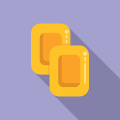 Honey drops icon flat vector. Cold remedy. Drop medication