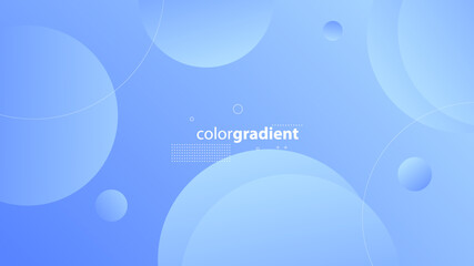 Abstract Modern Background with Retro Memphis Motion Round Circle Lines Element and Blue Gradient Color