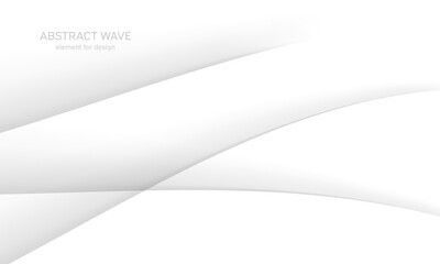 Abstract white background with smooth gray lines, waves. Modern, luxury and fashion. Gradient geometric. Vector illustration.