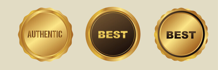Golden Badge, Authentic, Best illustration	