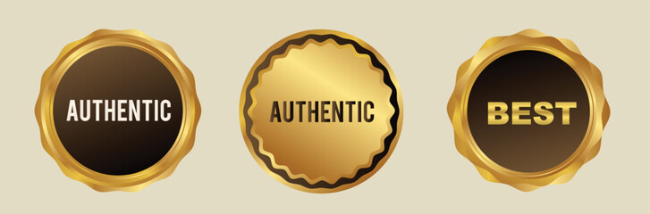 Badge, Gold badges, Authentic, Best illustration 