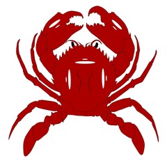 Red Crab Silhouette Illustration