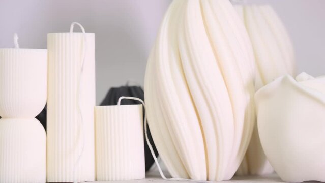 Making candles with your own hands. Showcase with ready-made candles