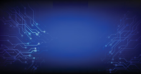 Abstract modern technology circuit board background. Blue business big digital data vector illustration.