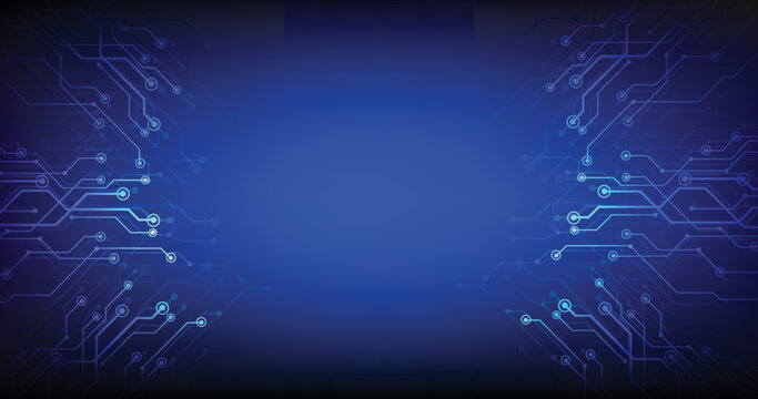 Abstract modern technology circuit board background. Blue business big digital data vector illustration.