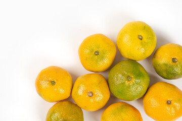 Fresh orange tangerine  isolated on white background