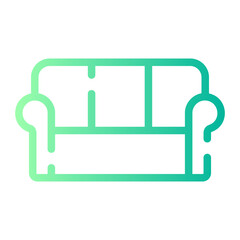 sofa bed gradient icon