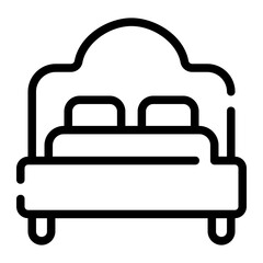 double bed line icon