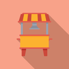 Corn machine icon flat vector. Food seller. Cooking maker