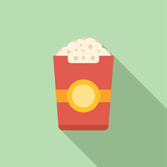 Popcorn bag icon flat vector. Corn seller. Cart stand