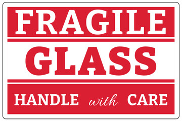 Shipping and storage labels fragile glass handle with care