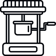 Handle popcorn machine icon outline vector. Pop corn seller. Food stand