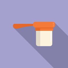 Food cutter icon flat vector. Cooking tool. Cut hand
