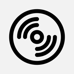 Disc icon in line style about multimedia, use for website mobile app presentation