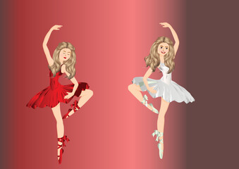 Ballerina, Dancer, Female, Girl  illustration 