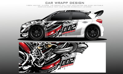 car livery graphic vector. abstract grunge background design for vehicle vinyl wrap and car branding - obrazy, fototapety, plakaty