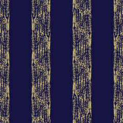 Brass tones crayon stripes seamless pattern print on dark blue background. Vector illustration. Perfect for textile, stationery, wallpaper, home interior projects. Surface pattern design.